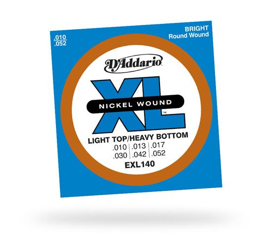D`Addario EXL140 XL Nickelwound Light Top Heavy Bottom10-52