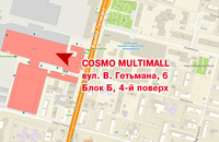 Карта проезда JAM Yamaha Киев ТЦ Cosmo Multimall