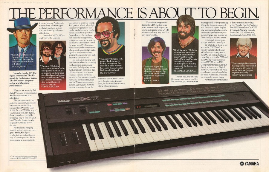Yamaha DX-7 promo 1983