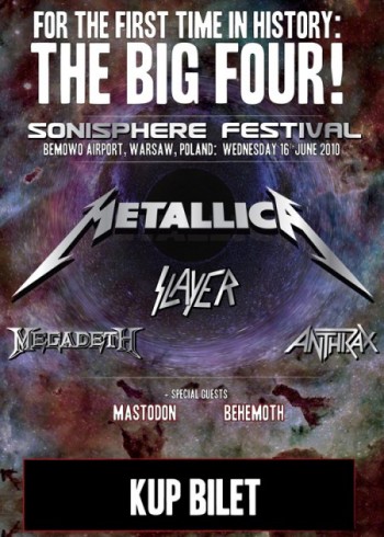 Metallica Slayer Megadeth Anthrax tour 2010