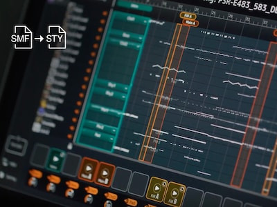 Интерфейс приложения MIDI Song to Style для YAMAHA PSR-E483