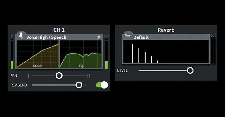 Настройка DSP-эффектов и реверберации в AG Controller для YAMAHA AG01 