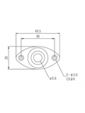 HJ002 BK OVAL JACK PLATE (BLACK), зображення 2