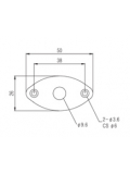 HJ003 BK JACK PLATE OVAL CURVED (BLACK), зображення 2