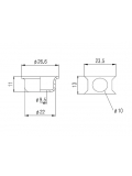 HJ009 CR RECESSED JACK PLATE (CHROME), зображення 2