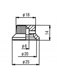NS007 CR HAT CONTROL KNOB SCREW TYPE (CHROME), зображення 5