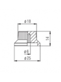 NB051 CR PUSH-ON ST-STYLE METAL KNOB (CHROME), зображення 4