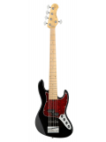 MetroExpress 21-Fret Hybrid P/J Bass, Maple, 5-String (Solid Black High Polish), зображення 1