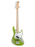 MetroExpress 21-Fret Hybrid P/J Bass, Maple, 5-String (Solid Sage Green Metallic Satin), зображення 1
