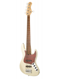 MetroExpress 21-Fret Vintage J/J Bass, Morado, 5-String (Solid Olympic White High Polish), зображення 8
