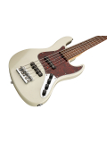 MetroExpress 21-Fret Vintage J/J Bass, Morado, 5-String (Solid Olympic White High Polish), зображення 3