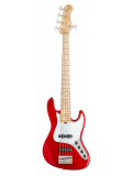 MetroExpress 21-Fret Vintage J/J Bass, Maple, 5-String (Candy Apple Red Metallic), зображення 1