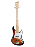 MetroExpress 21-Fret Vintage J/J Bass, Maple, 5-String (Tobacco Burst), зображення 1