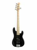 MetroLine 21-Fret Hybrid P/J Bass, Ash, 5-String (Solid Black Satin), зображення 1