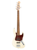 MetroLine 21-Fret Vintage J/J Bass, Alder, 5-String (Solid Olympic White High Polish), зображення 1