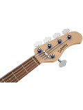 MetroLine 21-Fret Hybrid P/J Bass, Alder, 5-String (Solid Olympic White High Polish), зображення 4