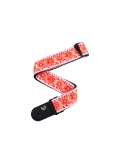 50PCLV00 PEACE & LOVE WOVEN GUITAR STRAP - Pink and White, зображення 1