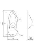 HJ101 CR STRAT STYLE JACK PLATE (CHROME), зображення 2