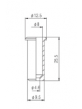 HS019 CR BASS STRING MOUNTING FERRULE (CHROME), зображення 2
