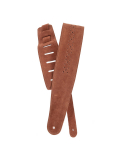 PW25PRF04 Vented Leather Guitar Strap, Camel Suede Rosette, зображення 1