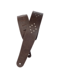 PW25VNRD01DX Blasted Leather Guitar Strap, Brown with Brass Rivets, зображення 1 | JAM PW25VNRD01DX Blasted Leather Guitar Strap, Brown with Brass Rivets, зображення 1