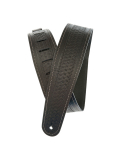 PW25WSTB00 Basket Weave Embossed Leather Guitar Strap, Black, зображення 1
