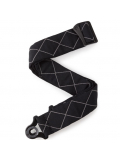 50BAL02 AUTO LOCK GUITAR STRAP (BLACK PADDED DIAMONDS), зображення 1