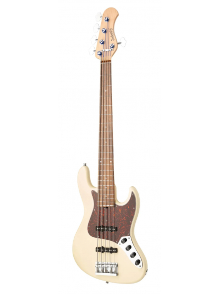 MetroLine 21-Fret Vintage J/J Bass, Alder, 5-String (Solid Olympic White High Polish), зображення 3