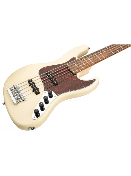 MetroLine 21-Fret Vintage J/J Bass, Alder, 5-String (Solid Olympic White High Polish), зображення 2