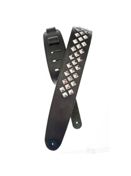 PW25LGS01 Metal Collection Leather Guitar Strap, Diamond Stud, зображення 1