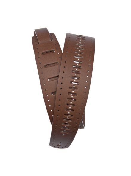 PW25PRF07 Vented Leather Guitar Strap, Brown Studs, зображення 1