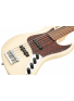 MetroLine 21-Fret Vintage J/J Bass, Alder, 5-String (Solid Olympic White High Polish), зображення 5