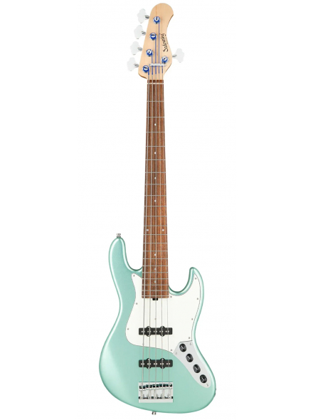 MetroLine 21-Fret Vintage J/J Bass, Alder, 5-String (Solid Sage Green Metallic Satin), зображення 1