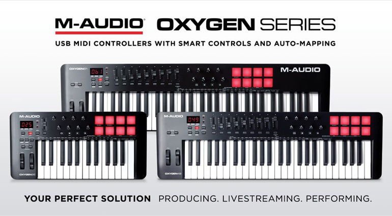 M-Audio  - широкий спектр аудіоінтерфейсів, MIDI клавіатур, контрольних моніторів
